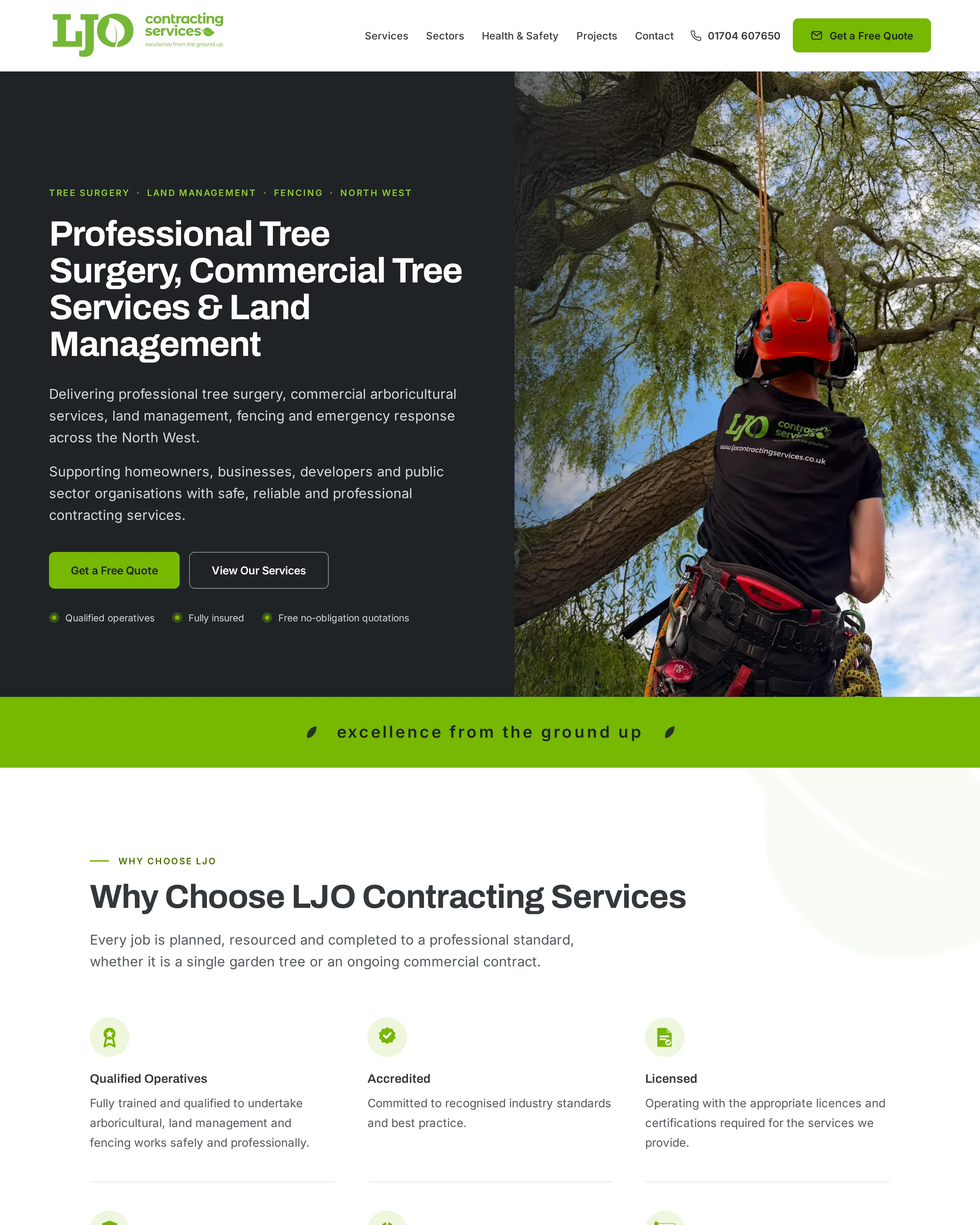 LJO Contracting Services website after the rebuild by Solo